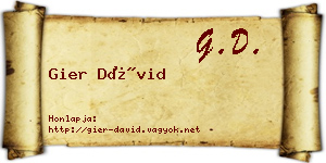 Gier Dávid névjegykártya